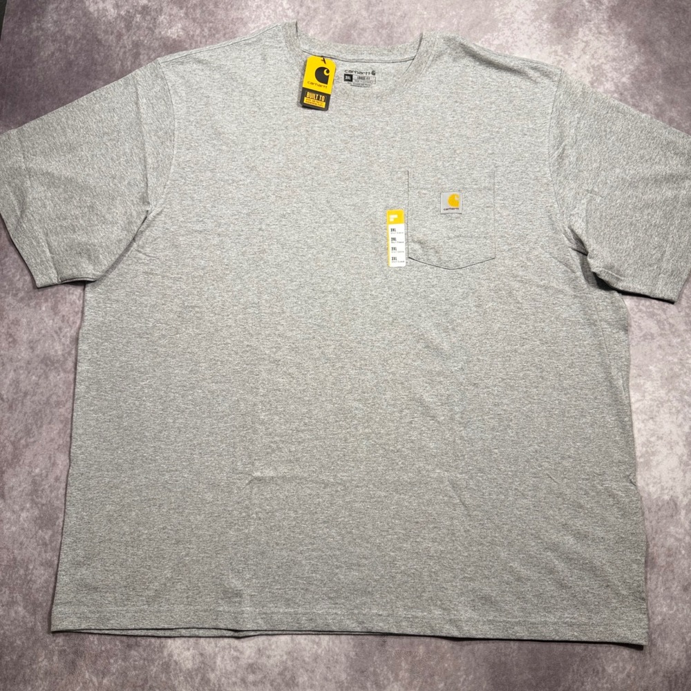Carhartt K87 Mens 3XL Loose Fit Pocket T-Shirt Heather Gray Short Sleeve NWT - Picture 2 of 8